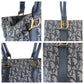 Dior Tote Bag Canvas, Leather Navy Gold Metal Tote Bag Shoulder Bag Trotter Women Used Authentic