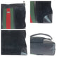 GUCCI Shoulder Bag 33900 Suede, Leather Black Green Red SilverMetal One Shoulder Bag Sherry line Women Used Authentic