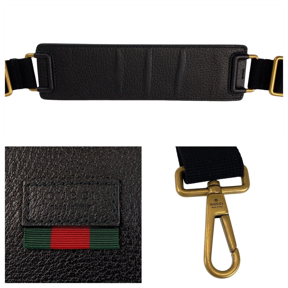 GUCCI Shoulder Bag 450976 leather Black GoldMetal Shoulder Bag Clutch bag 2way Sherry line mens Used Authentic