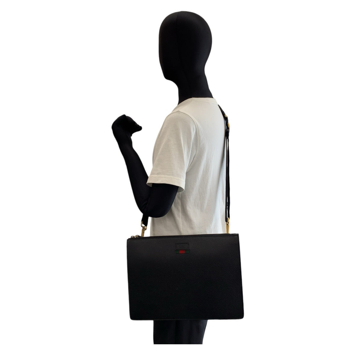 GUCCI Shoulder Bag 450976 leather Black GoldMetal Shoulder Bag Clutch bag 2way Sherry line mens Used Authentic