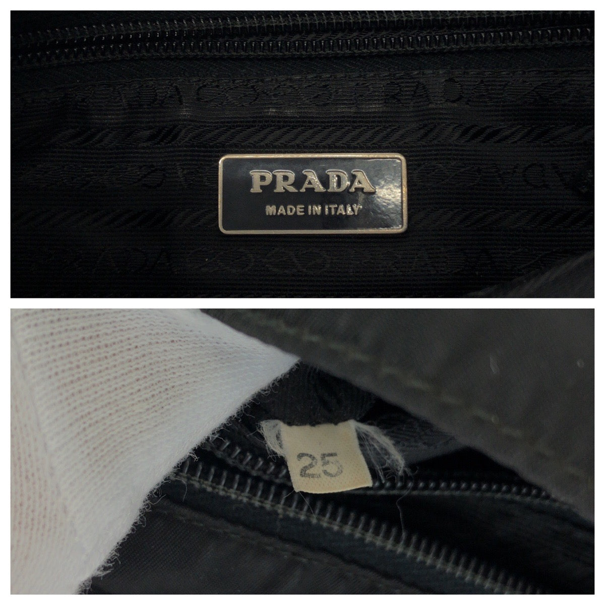 PRADA Shoulder Bag Nylon Black SilverMetal Shoulder Bag Sacoche Test Triangle With logo Women Used Authentic