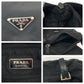 PRADA Shoulder Bag Nylon Black SilverMetal Shoulder Bag pochette Test Triangle With logo Women Used Authentic