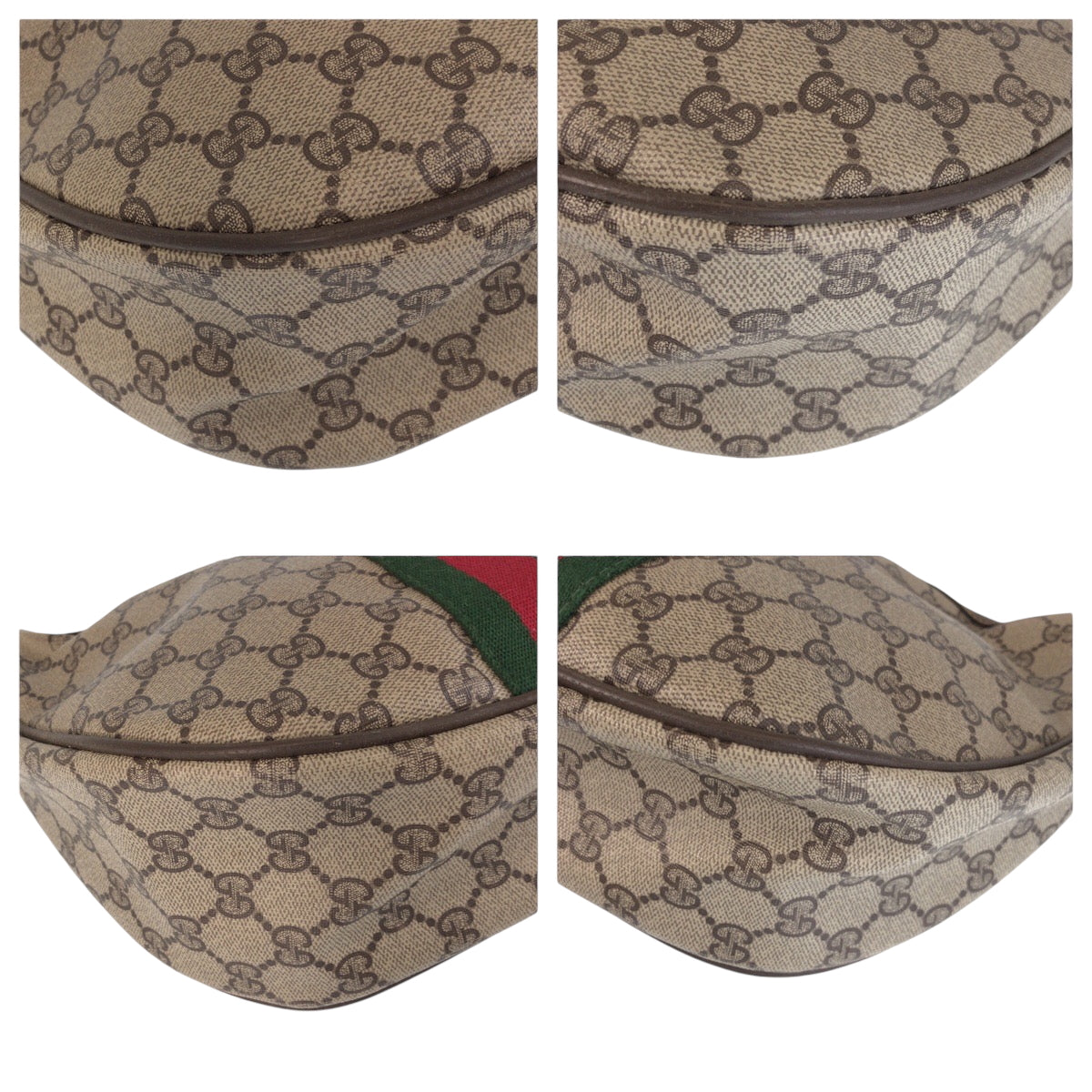 GUCCI Shoulder Bag 68 001 3840 GG Supreme Canvas Beige Brown SilverMetal Shoulder Bag pochette Old Gucci Shelly Line Women Used Authentic