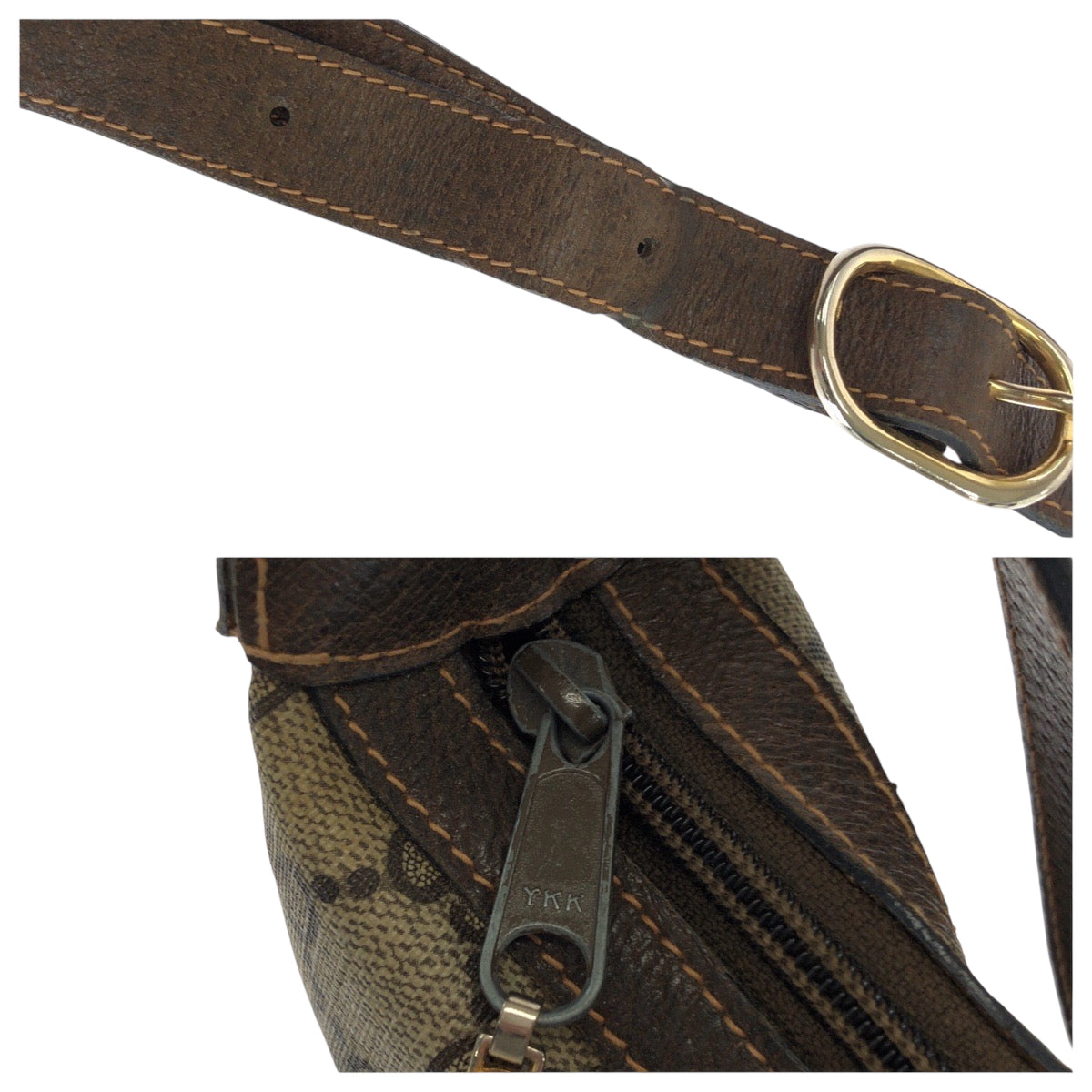 GUCCI Shoulder Bag 68 001 3840 GG Supreme Canvas Beige Brown SilverMetal Shoulder Bag pochette Old Gucci Shelly Line Women Used Authentic