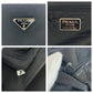 PRADA Tote Bag Nylon Black SilverMetal Tote Bag Shoulder Bag Test Triangle With logo Women Used Authentic