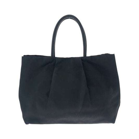 PRADA Tote Bag BN1601 Nylon Black GoldMetal Tote Bag handbag Test logo ribbon Women Used Authentic