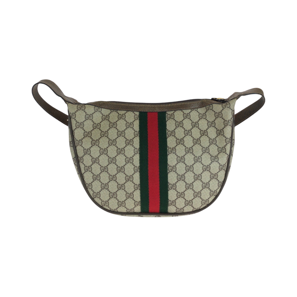 GUCCI Shoulder Bag 10 02 008 GG Supreme Canvas Beige Brown Brown Metal Shoulder Bag Shoulder Bag Sherry Line Old Gucci Women Used Authentic