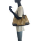 GUCCI Tote Bag 293592 PVC, Leather Beige Brown Gold Metal Tote Bag Shoulder Bag Sherry line GG crystal Women Used Authentic