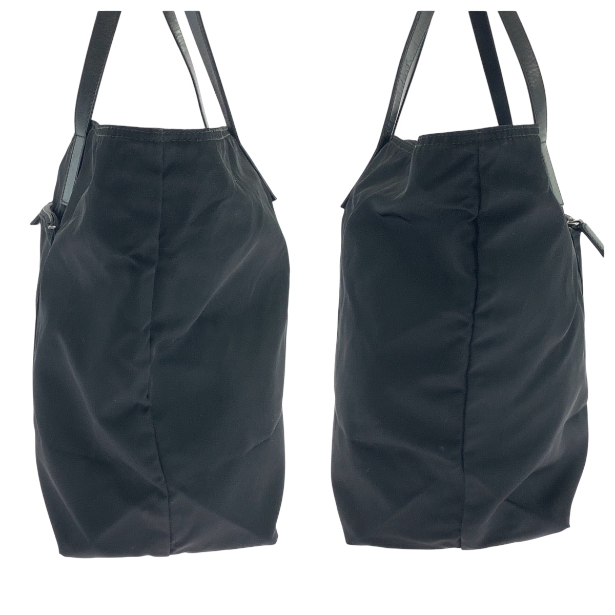PRADA Tote Bag 1BG052 Nylon black Test Triangle With logo