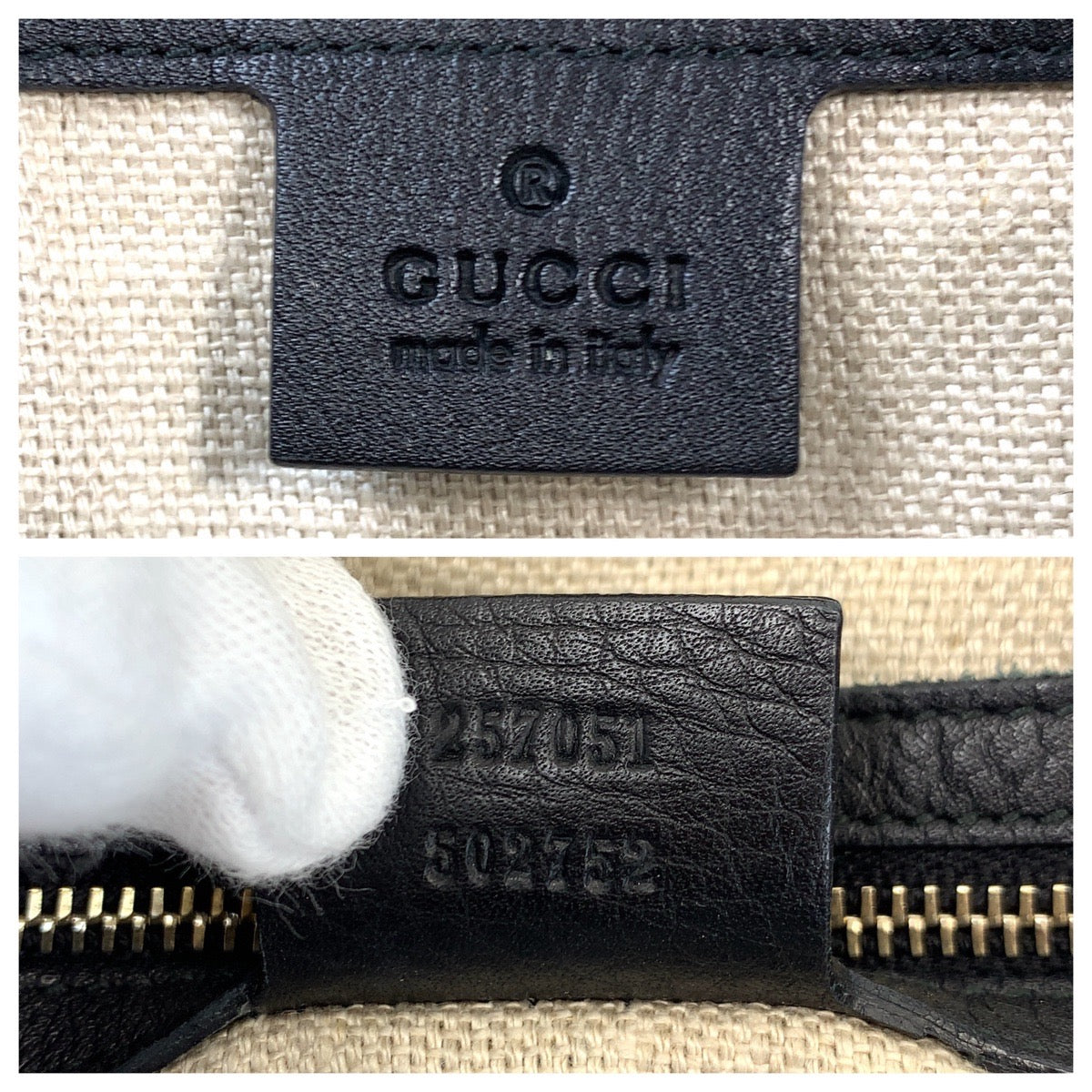 GUCCI Tote Bag 257051 leather Black GoldMetal Tote Bag Shoulder Bag Women(Unisex) Used Authentic