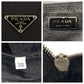 PRADA Handbag Nylon Black SilverMetal Test Triangle With logo Women Used Authentic
