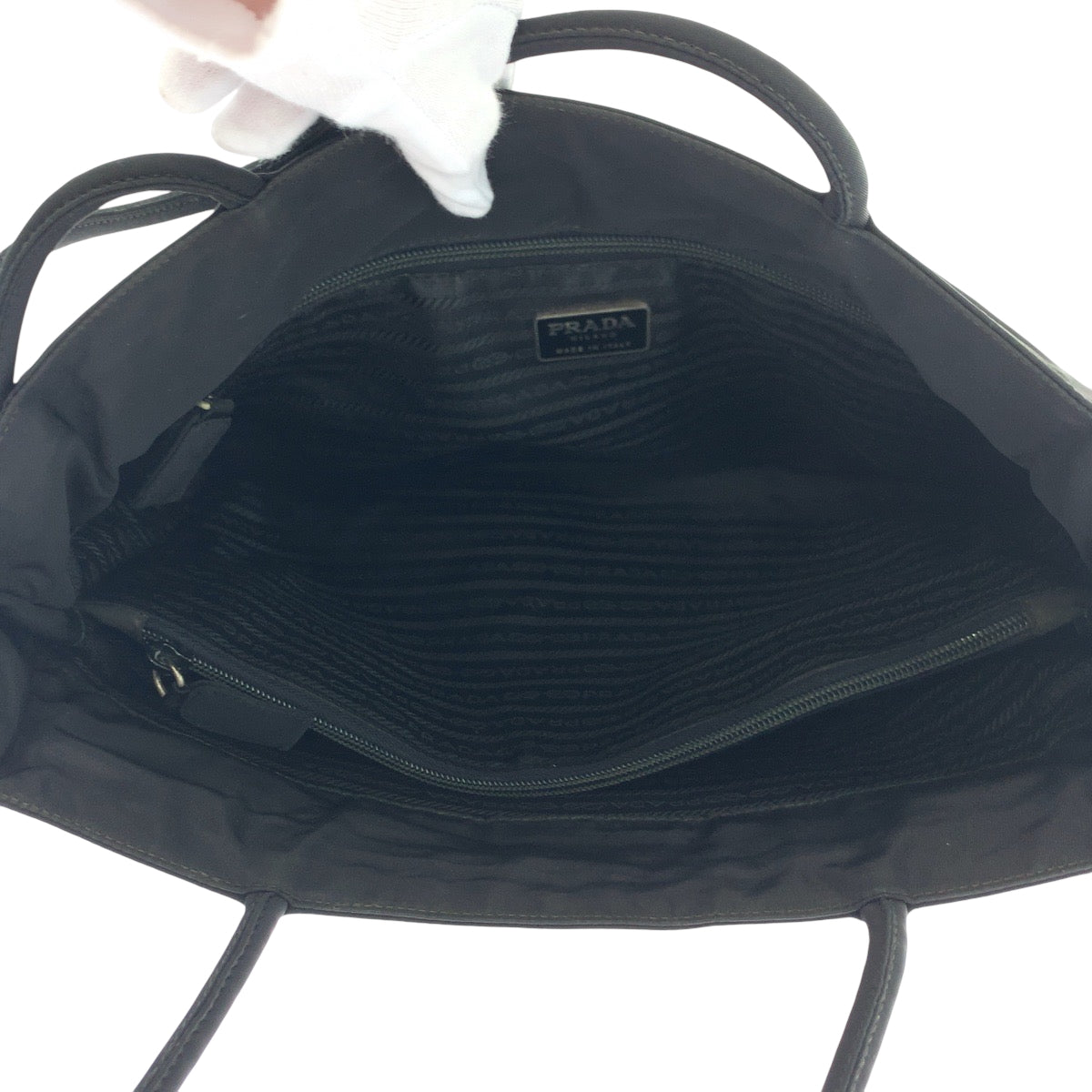 PRADA Tote Bag Nylon black Test Triangle With logo