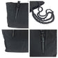 PRADA Tote Bag B7404 Nylon Black SilverMetal ChainTote Bag Shoulder Bag Test Triangle With logo Plastic Chain Women Used Authentic