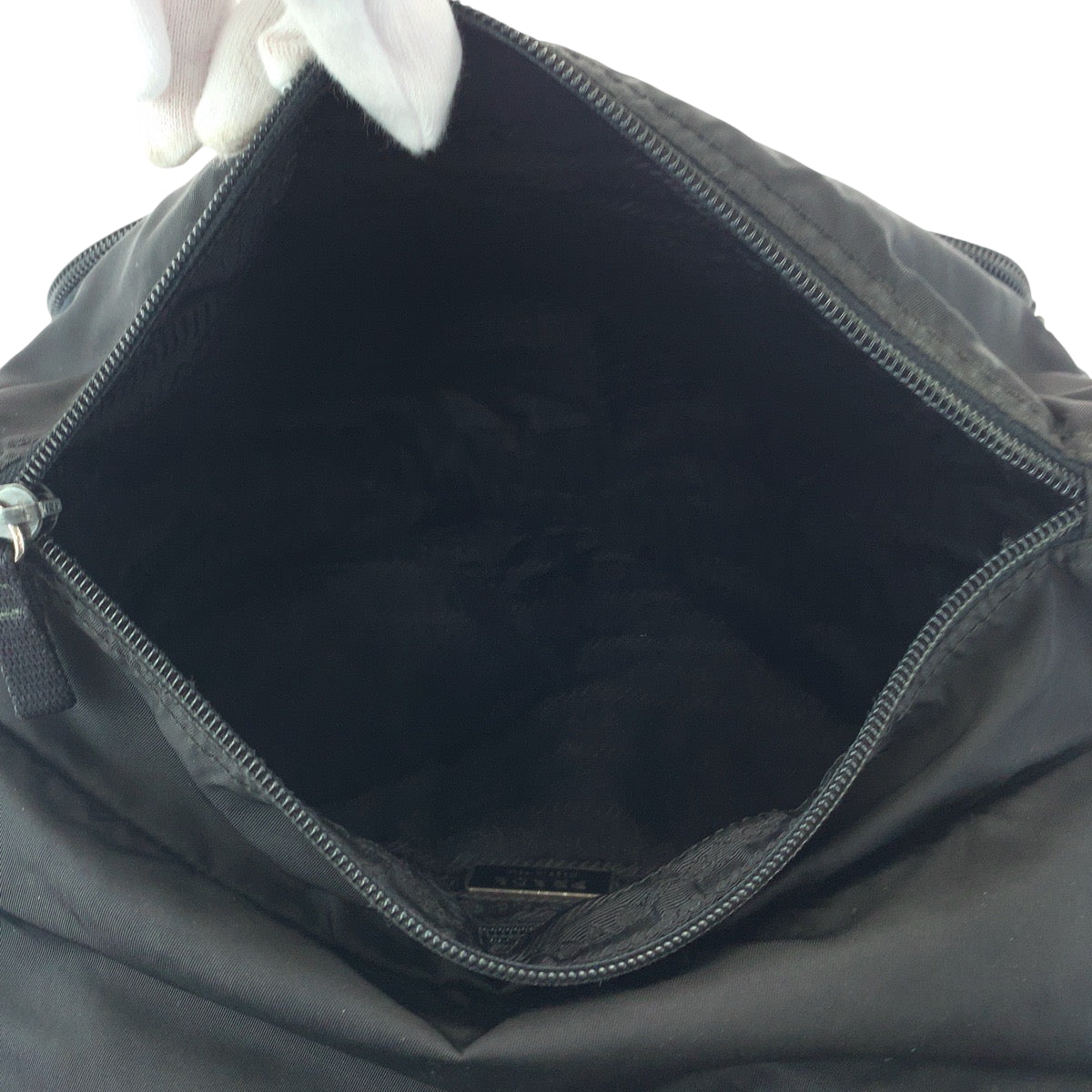 PRADA Shoulder Bag 1BD671 Nylon Black SilverMetal Shoulder Bag Messenger bag Test Triangle With logo mens Used Authentic