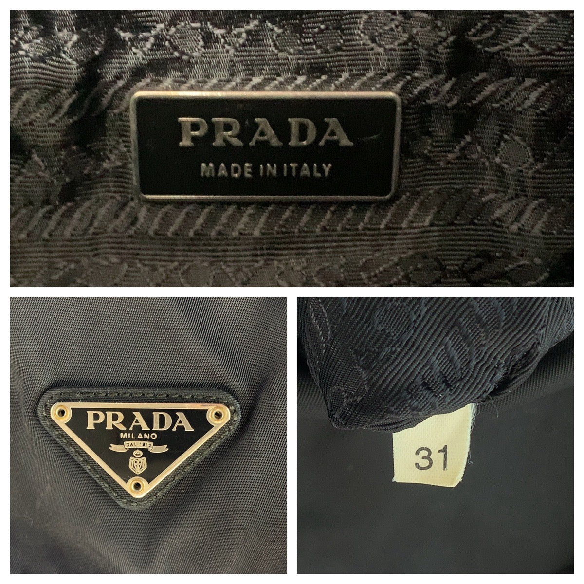 PRADA Shoulder Bag 1BD671 Nylon Black SilverMetal Shoulder Bag Messenger bag Test Triangle With logo mens Used Authentic