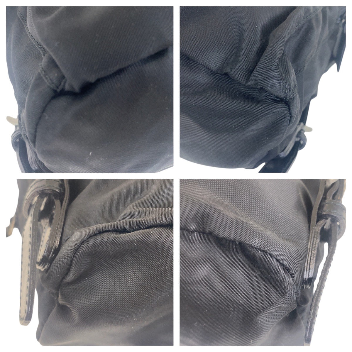 PRADA Backpack Nylon Black SilverMetal Backpack Test Triangle With logo Women Used Authentic