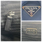 PRADA Shoulder Bag Nylon, Leather Black GoldMetal Test Triangle With logo Women Used Authentic