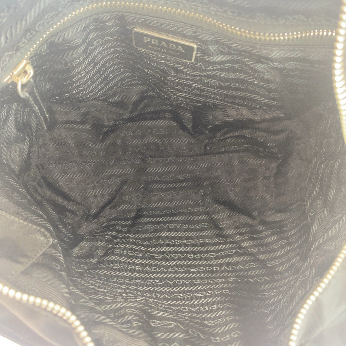 PRADA Tote Bag Nylon, Leather Black SilverMetal Tote Bag Shoulder Bag Test Triangle With logo Women Used Authentic