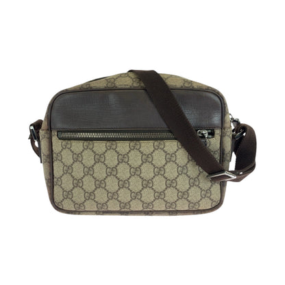 GUCCI Shoulder Bag 114291 GG Supreme Canvas Beige Brown SilverMetal Shoulder Bag pochette Women Used Authentic