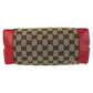 GUCCI Tote Bag 019 0402 GG canvas, leather Red beige Tote Bag Shoulder Bag Women Used Authentic