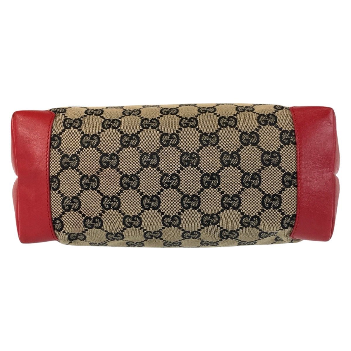 GUCCI Tote Bag 019 0402 GG canvas, leather Red beige Tote Bag Shoulder Bag Women Used Authentic