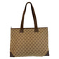 GUCCI Tote Bag 019 0426 GG canvas, leather Brown beige Tote Bag Shoulder Bag Women(Unisex) Used Authentic