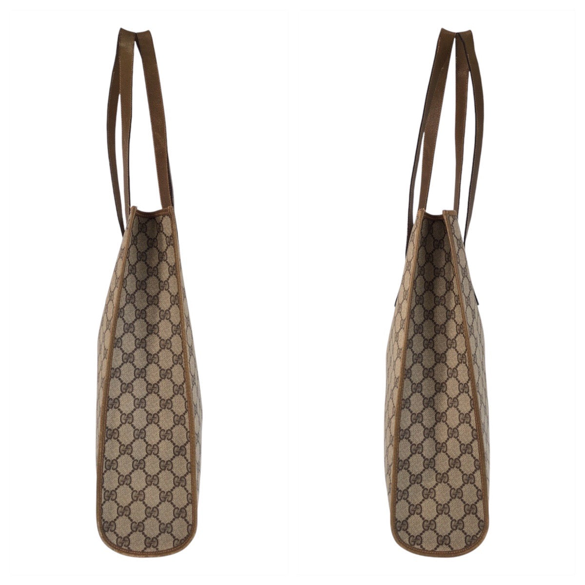 GUCCI Tote Bag 92 02 998 GG Supreme canvas, leather Beige Gold Metal Tote Bag Shoulder Bag Old Gucci Women(Unisex) Used Authentic