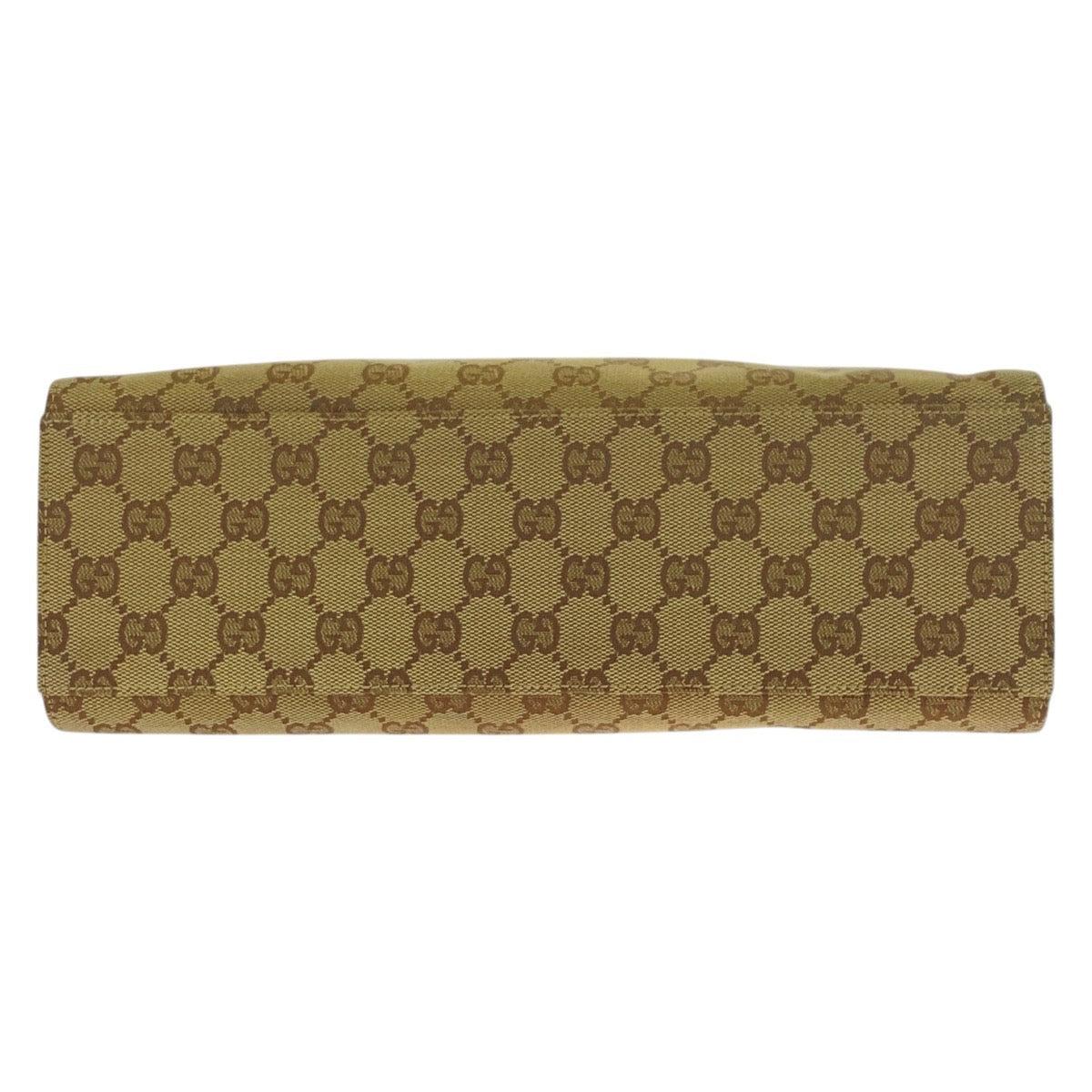GUCCI Tote Bag 002 1016 GG canvas Beige Black SilverMetal Tote Bag handbag Bamboo Women Used Authentic