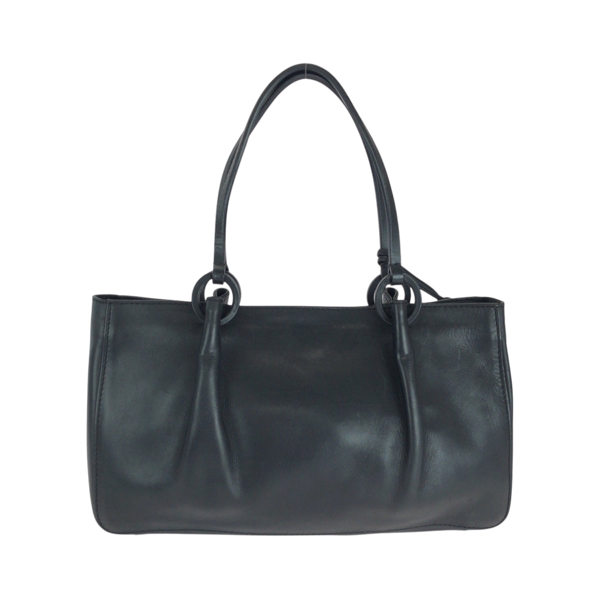 GUCCI Tote Bag 94898 leather Black GoldMetal Tote Bag handbag Women Used Authentic