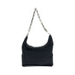GUCCI Shoulder Bag 001 3374 Nylon Black SilverMetal ChainShoulder Bag Women Used Authentic