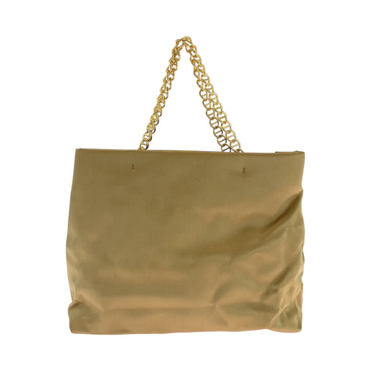 PRADA Tote Bag Satin Gold Metal chain tote bag Women Used Authentic
