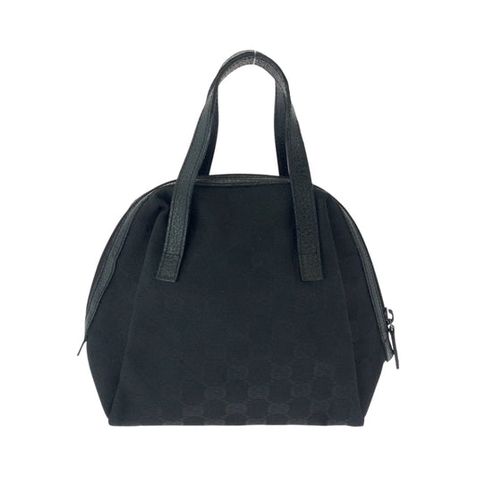 GUCCI Handbag 124542 GG canvas Black SilverMetal Handbag Women Used Authentic