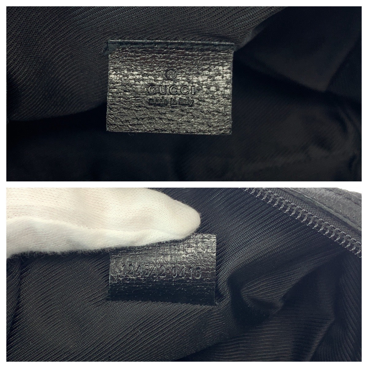 GUCCI Handbag 124542 GG canvas Black SilverMetal Handbag Women Used Authentic