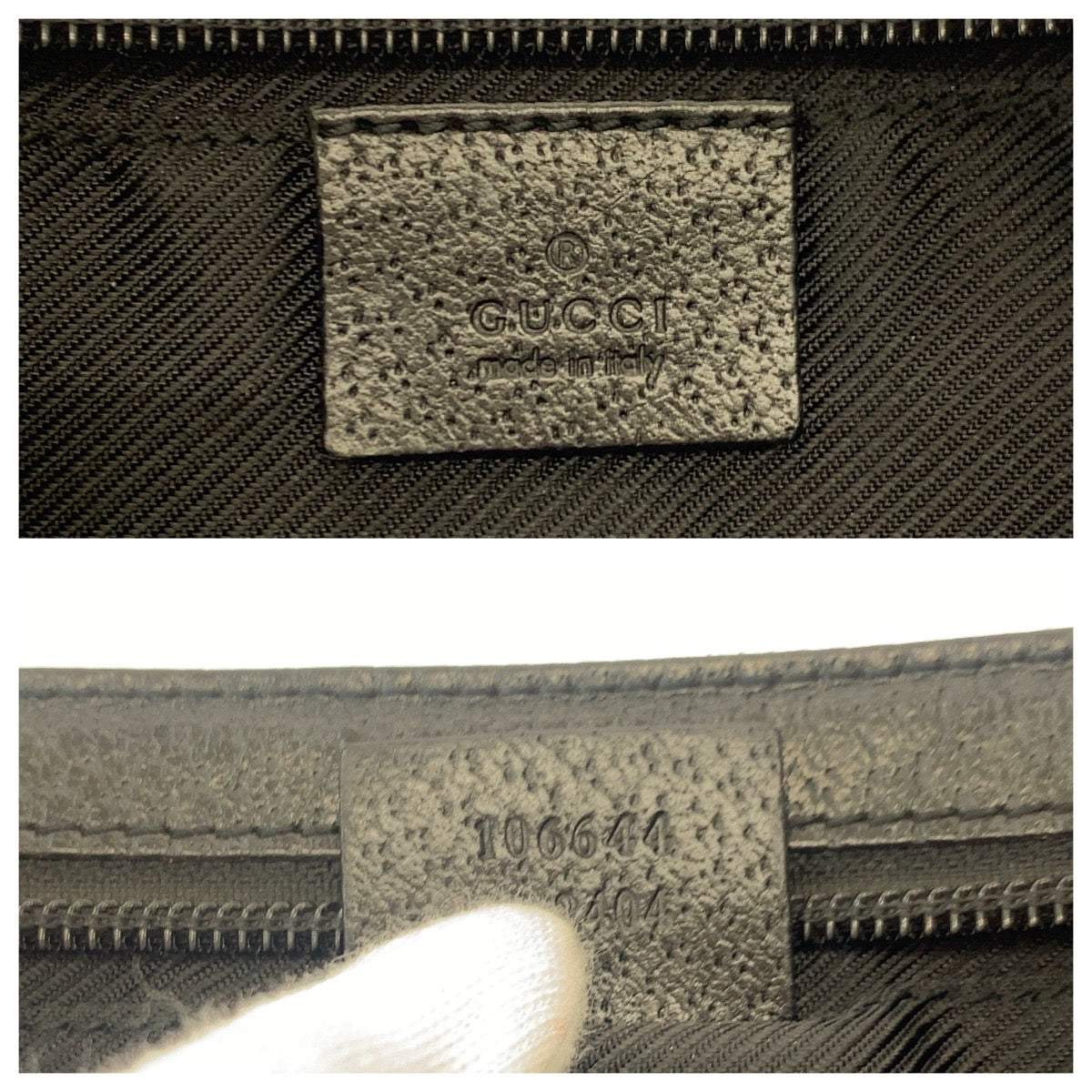 GUCCI Handbag 106644 GG canvas Black SilverMetal Handbag accessory pouch Women Used Authentic