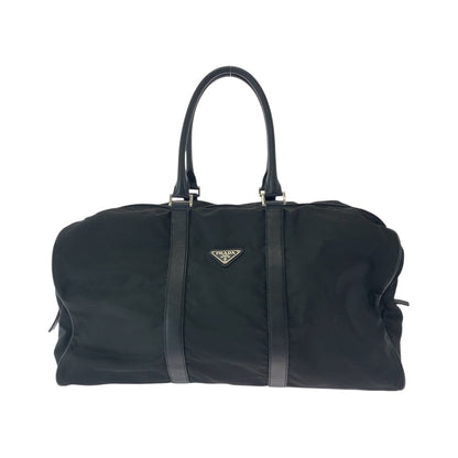 PRADA Boston Duffel bag Nylon Black SilverMetal Boston Duffel bag Handbag Test Triangle With logo Women Used Authentic