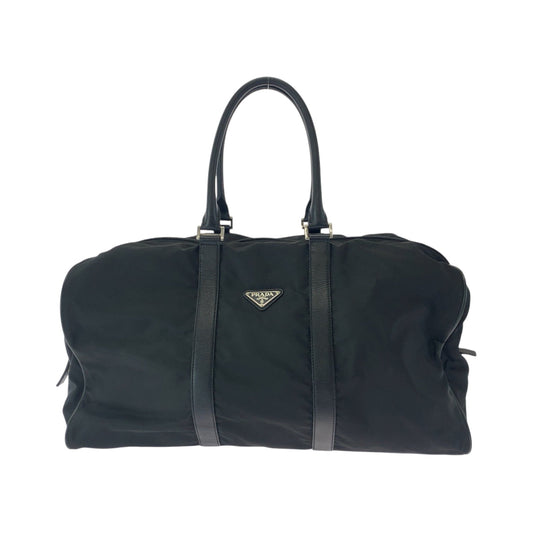 PRADA Boston Duffel bag Nylon Black SilverMetal Boston Duffel bag Handbag Test Triangle With logo Women Used Authentic
