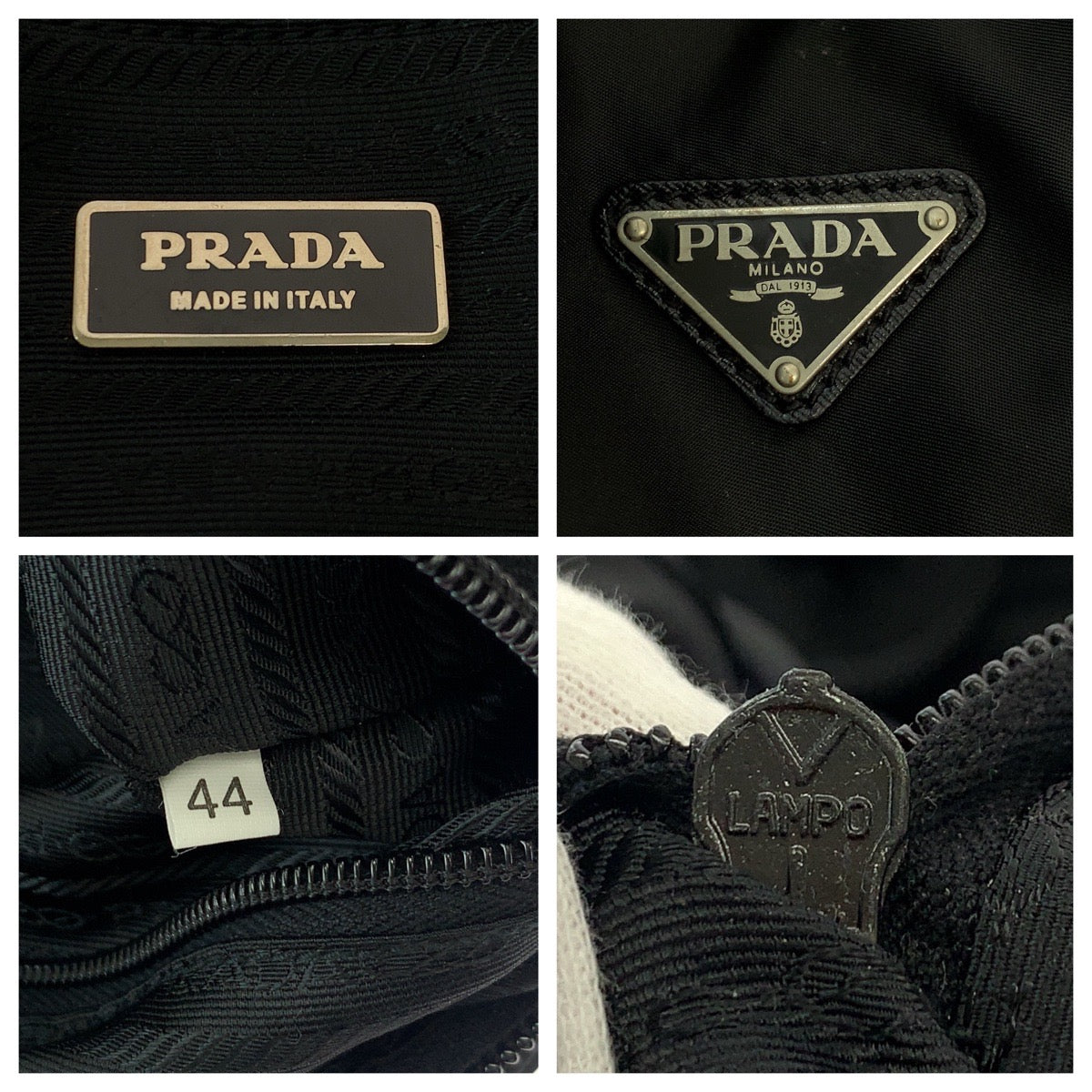 PRADA Boston Duffel bag Nylon Black SilverMetal Boston Duffel bag Handbag Test Triangle With logo Women Used Authentic