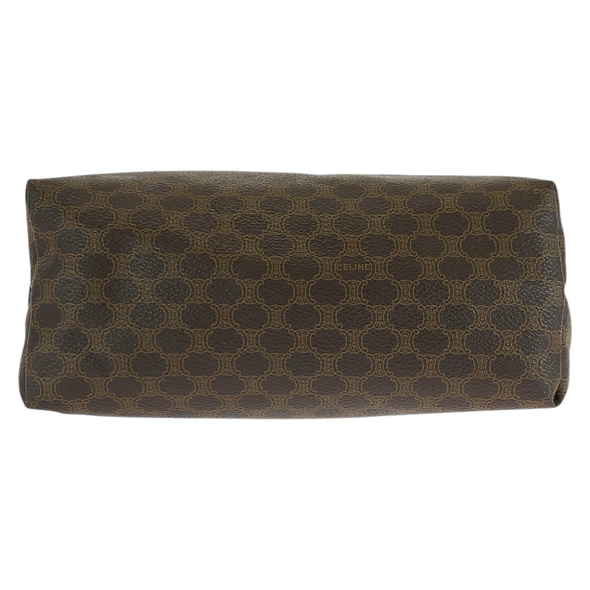 CELINE Pouch PVC, Leather Brown Gold Metal Pouch Macadam Women Used Authentic