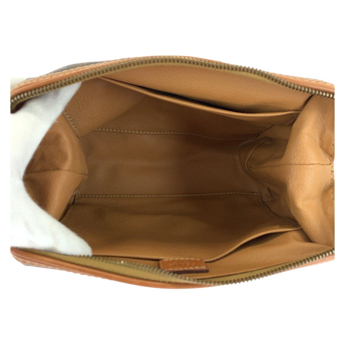 CELINE Pouch PVC, Leather Brown Gold Metal Pouch Macadam Women Used Authentic