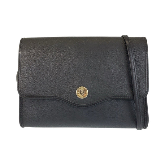 Dior Shoulder Bag PVC, Leather Black GoldMetal Honeycomb Women Used Authentic