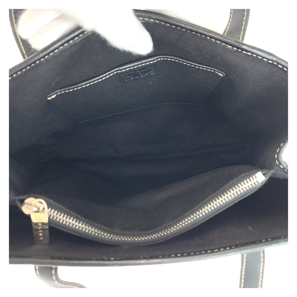 CELINE Tote Bag CE00/24 Canvas, Leather Grey Black SilverMetal Tote Bag handbag Macadam Women Used Authentic