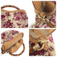 GUCCI Shoulder Bag 169961 canvas White Brown Pink Gold Metal Shoulder Bag Handbag 2way Bamboo flora Women Used Authentic