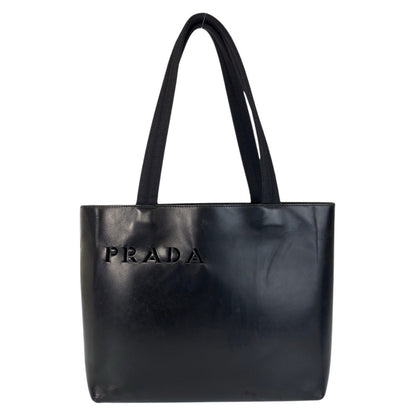PRADA Tote Bag leather Black black