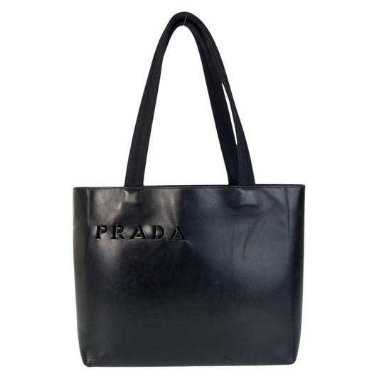 PRADA Tote Bag leather Black black