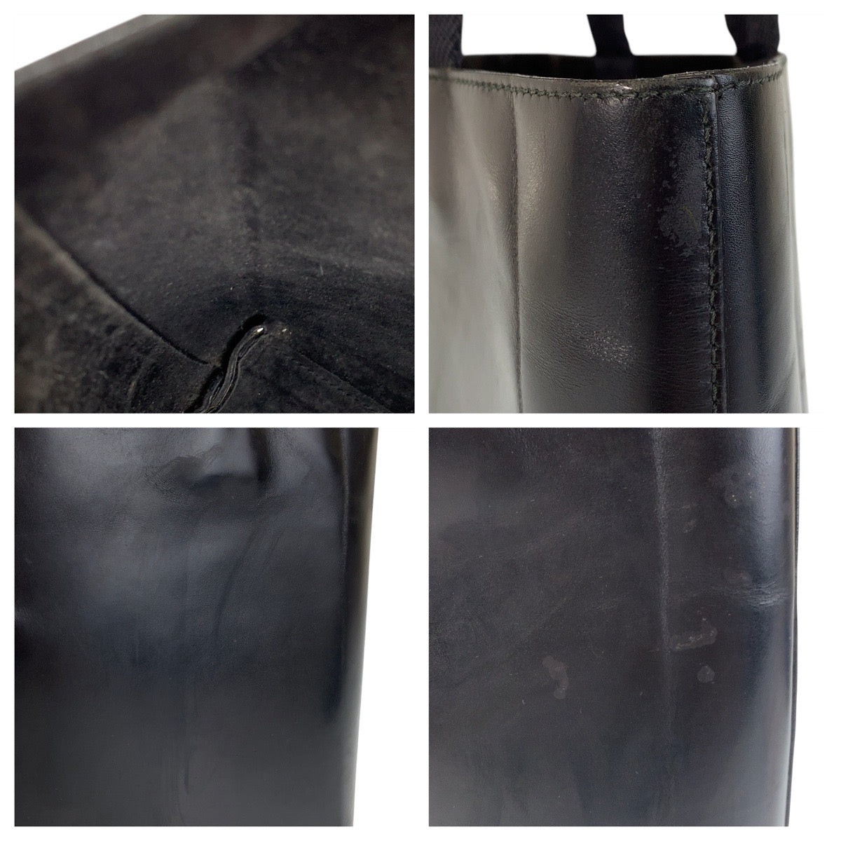 PRADA Tote Bag leather Black black