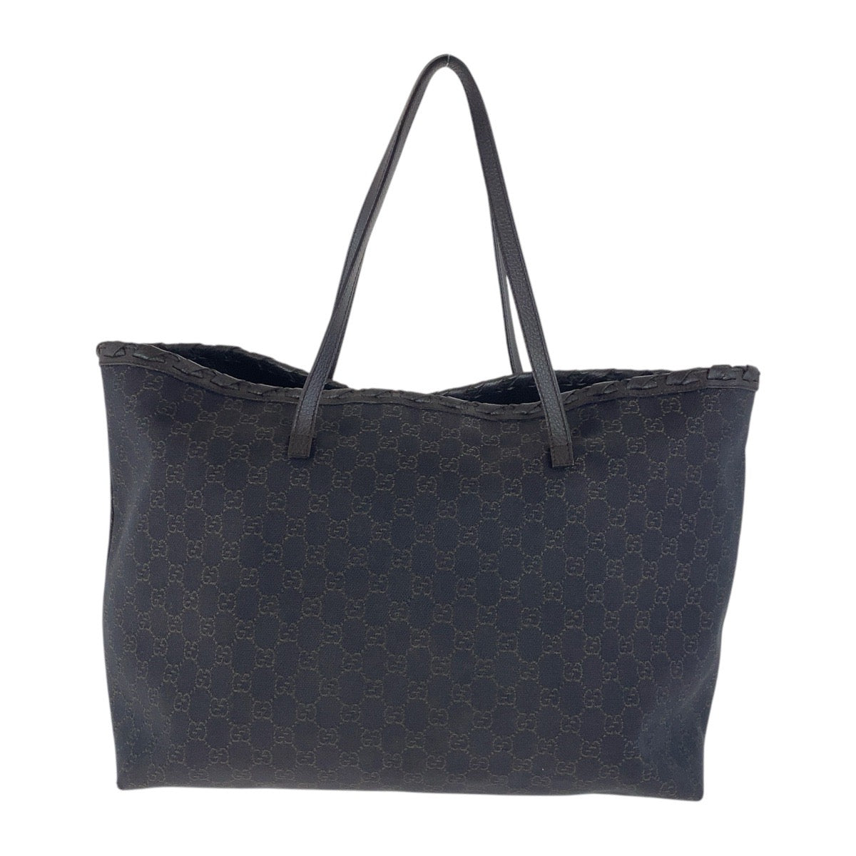 GUCCI Tote Bag 354666 GG canvas Brown Silver Metal Tote Bag Handbag Unisex Women Used Authentic