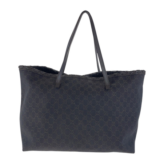 GUCCI Tote Bag 354666 GG canvas Brown Silver Metal Tote Bag Handbag Unisex Women Used Authentic