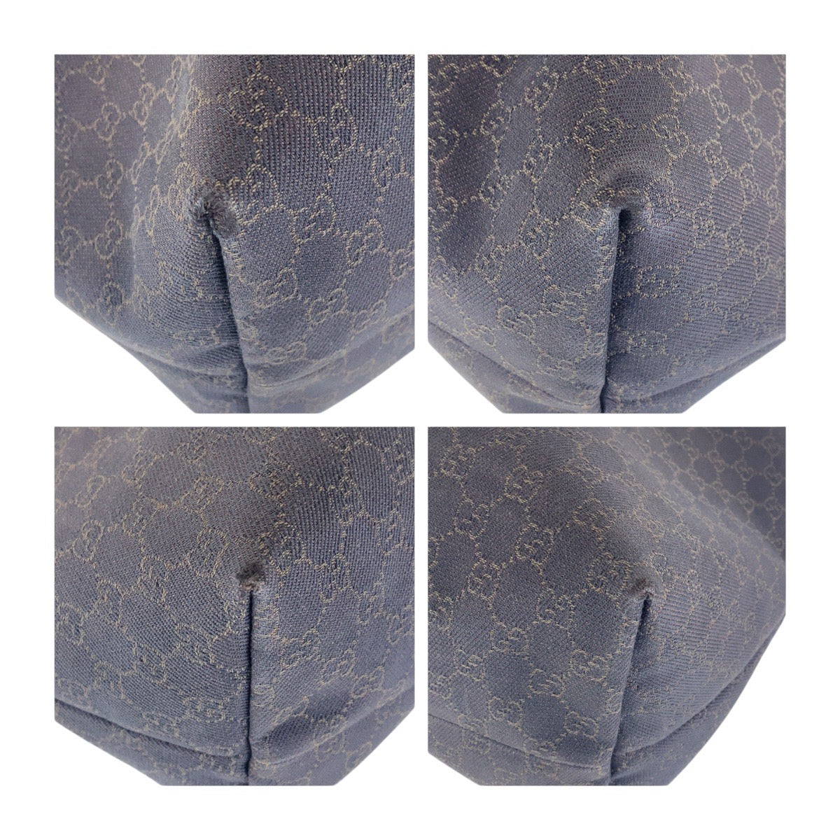 GUCCI Tote Bag 354666 GG canvas Brown Silver Metal Tote Bag Handbag Unisex Women Used Authentic