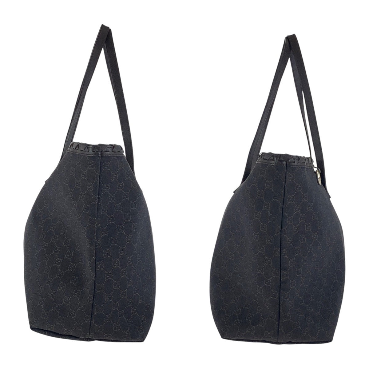 GUCCI Tote Bag 354666 GG canvas Brown Silver Metal Tote Bag Handbag Unisex Women Used Authentic