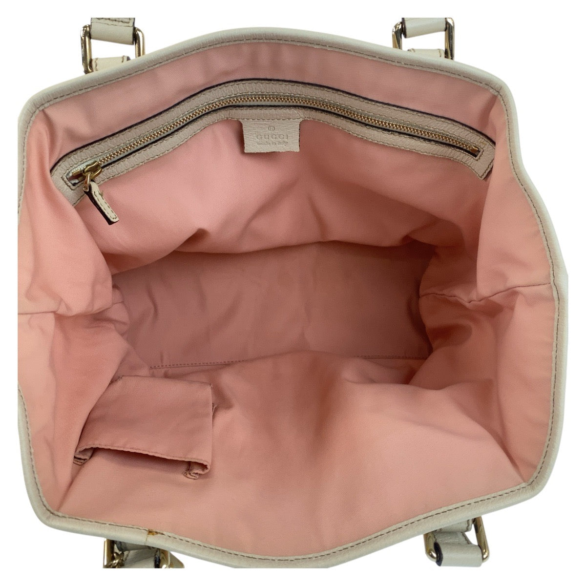 GUCCI Tote Bag 137396 GG canvas, leather Pink Ivory Gold Metal Tote Bag Shoulder Bag Sherry line Women Used Authentic